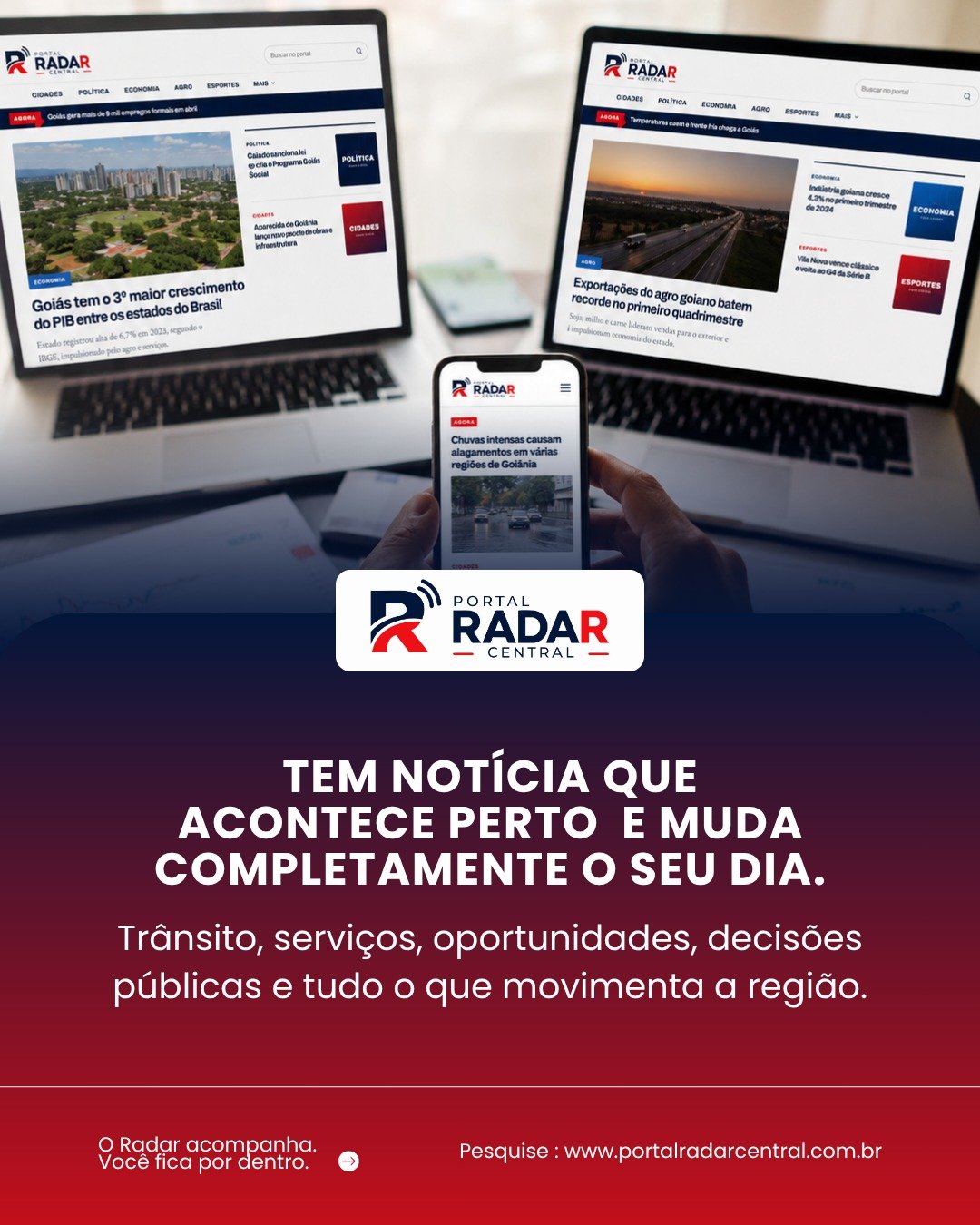 A cobertura do Portal Radar Central